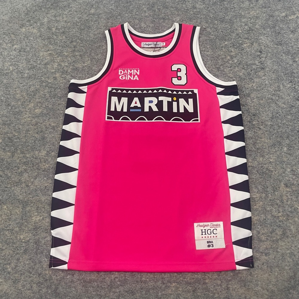 Headgear Classics Martin Gina #3 Pink Retro Basketball Jersey Men's Medium
